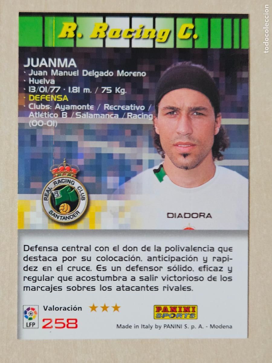 Cromos de F&uacute;tbol: CROMO N&ordm; 258 JUANMA - MEGACRACKS 2004 05 - RACING DE SANTANDER
