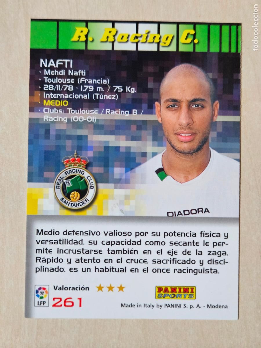 Cromos de F&uacute;tbol: CROMO N&ordm; 261 NAFTI - MEGACRACKS 2004 05 - RACING DE SANTANDER
