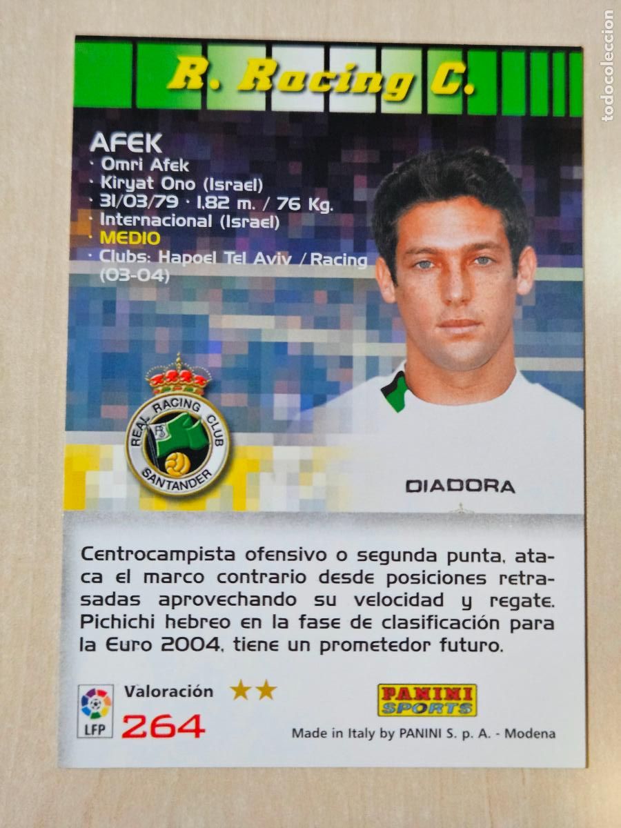 Cromos de F&uacute;tbol: CROMO N&ordm; 264 AFEK - MEGACRACKS 2004 05 - RACING DE SANTANDER