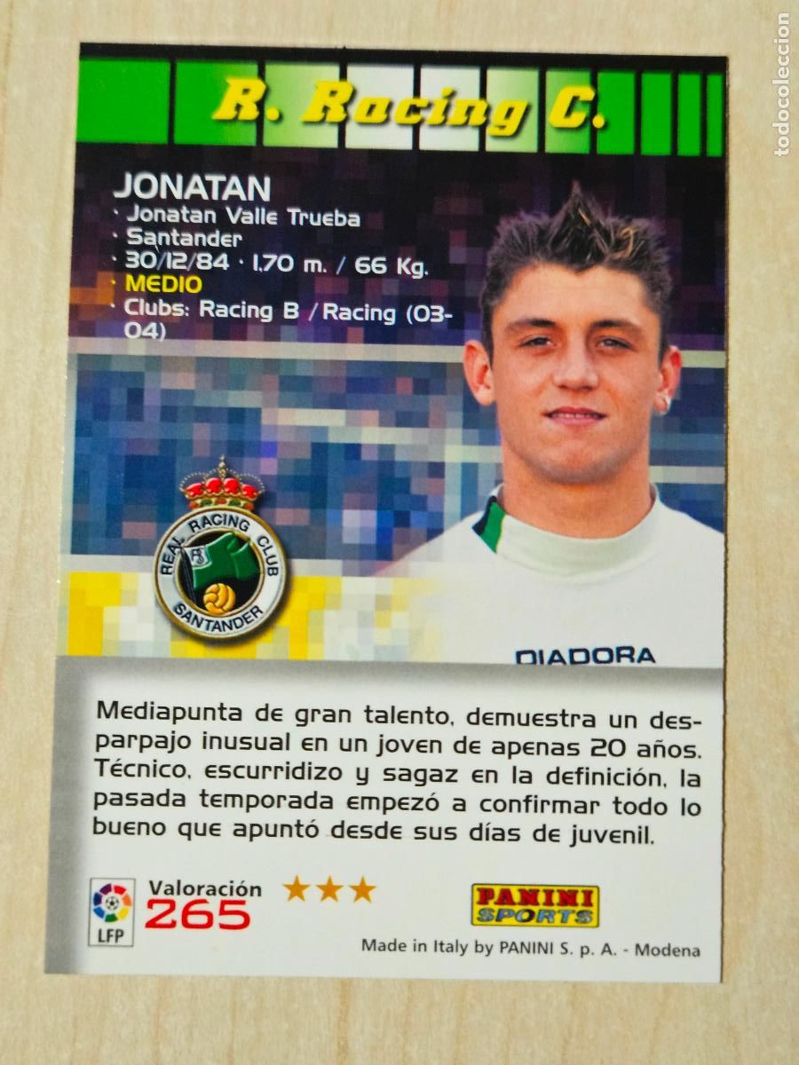 Cromos de F&uacute;tbol: CROMO N&ordm; 265 JONATAN - MEGACRACKS 2004 05 - RACING DE SANTANDER