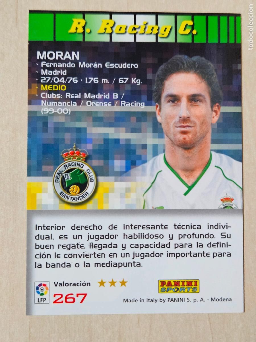 Cromos de F&uacute;tbol: CROMO N&ordm; 267 MORAN - MEGACRACKS 2004 05 - RACING DE SANTANDER