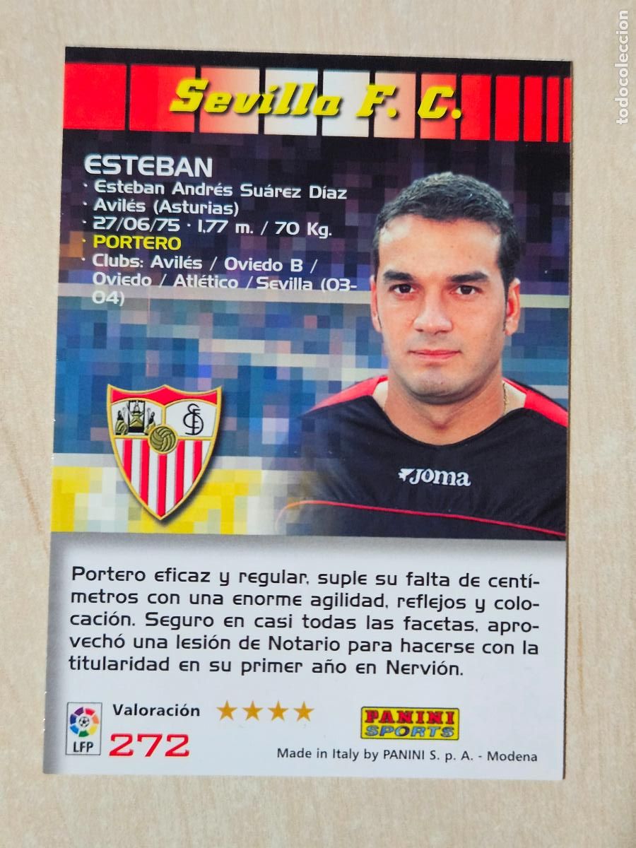 Cromos de F&uacute;tbol: CROMO N&ordm; 272 ESTEBAN - MEGACRACKS 2004 05 - SEVILLA
