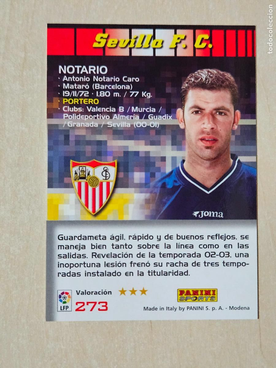Cromos de F&uacute;tbol: CROMO N&ordm; 273 NOTARIO - MEGACRACKS 2004 05 - SEVILLA