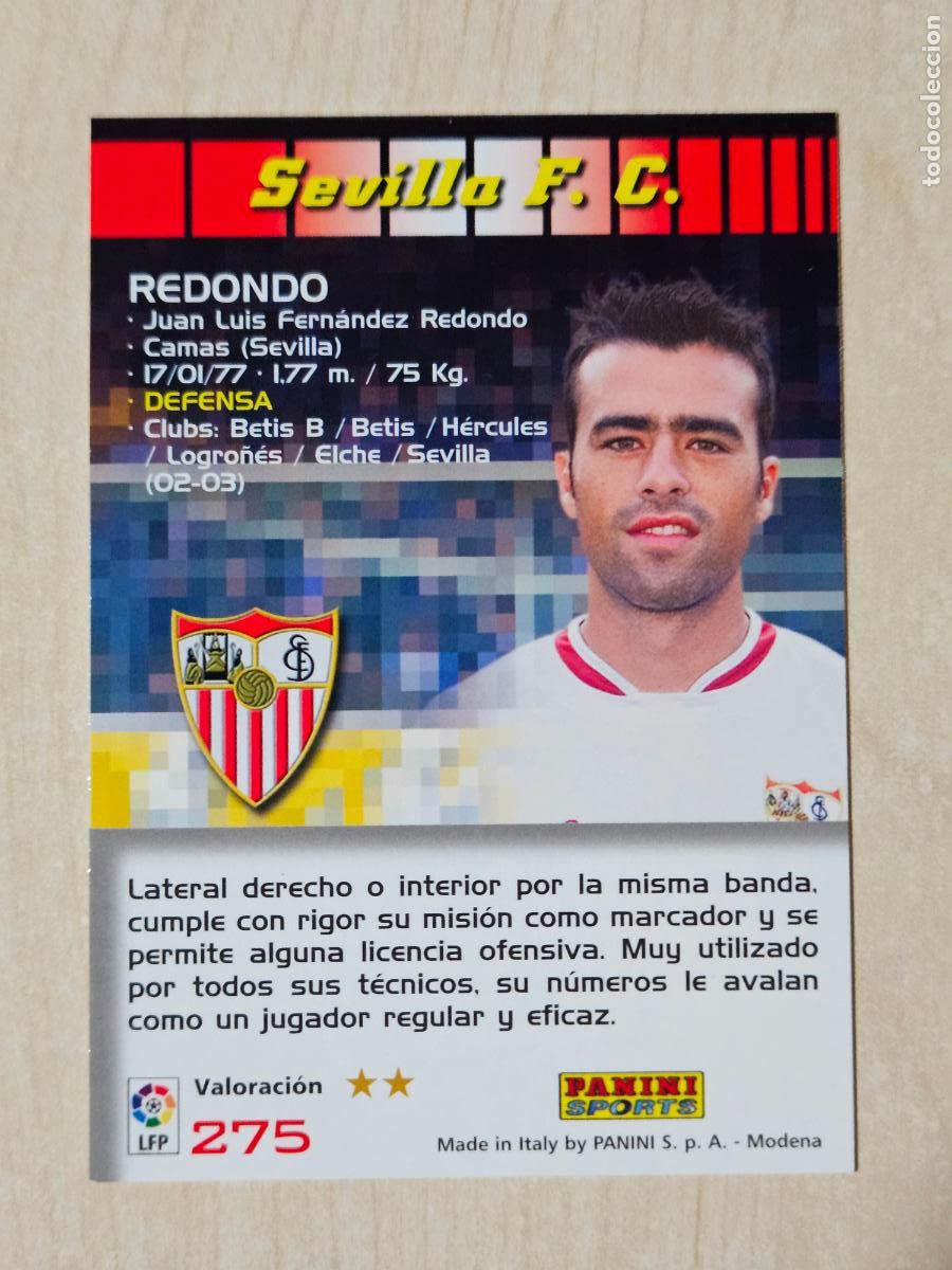 Cromos de F&uacute;tbol: CROMO N&ordm; 275 REDONDO - MEGACRACKS 2004 05 - SEVILLA