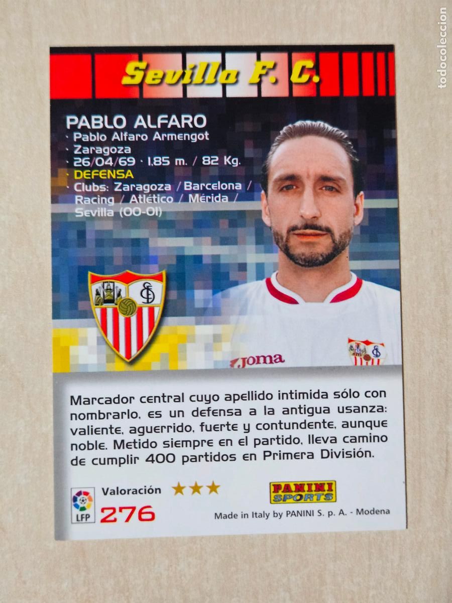 Cromos de F&uacute;tbol: CROMO N&ordm; 276 PABLO ALFARO - MEGACRACKS 2004 05 - SEVILLA