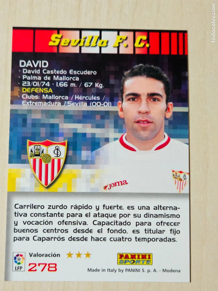 Cromos de F&uacute;tbol: CROMO N&ordm; 278 DAVID - MEGACRACKS 2004 05 - SEVILLA