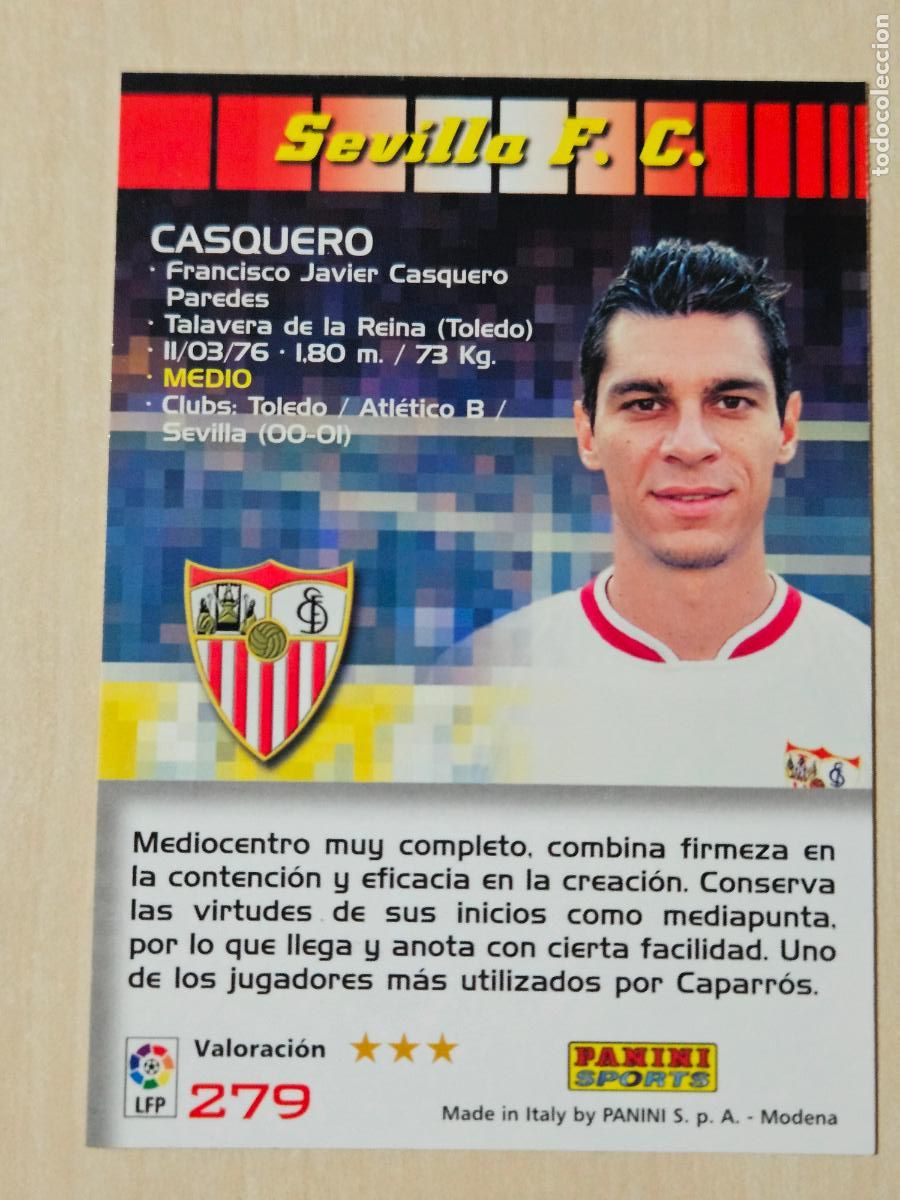 Cromos de F&uacute;tbol: CROMO N&ordm; 279 CASQUERO - MEGACRACKS 2004 05 - SEVILLA