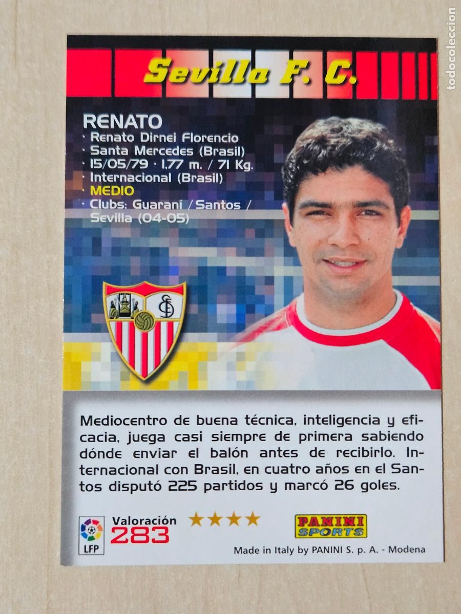 Cromos de F&uacute;tbol: CROMO N&ordm; 283 RENATO - MEGACRACKS 2004 05 - SEVILLA