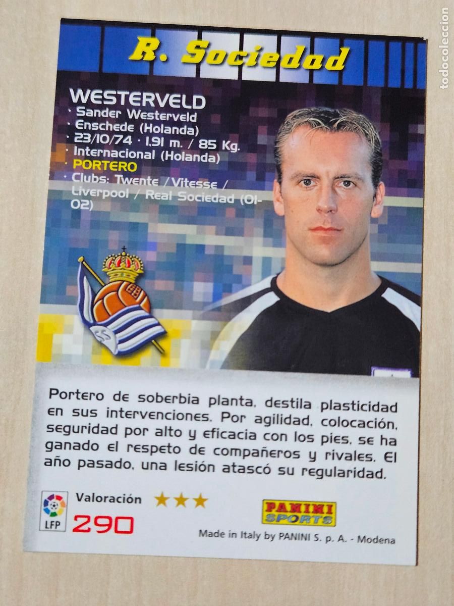 Cromos de F&uacute;tbol: CROMO N&ordm; 290 WESTERVELD - MEGACRACKS 2004 05 - REAL SOCIEDAD