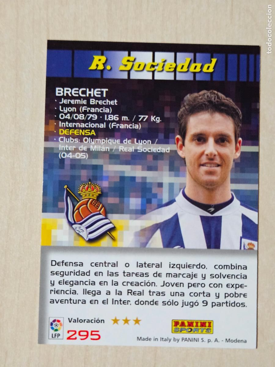 Cromos de F&uacute;tbol: CROMO N&ordm; 295 BRECHET - MEGACRACKS 2004 05 - REAL SOCIEDAD