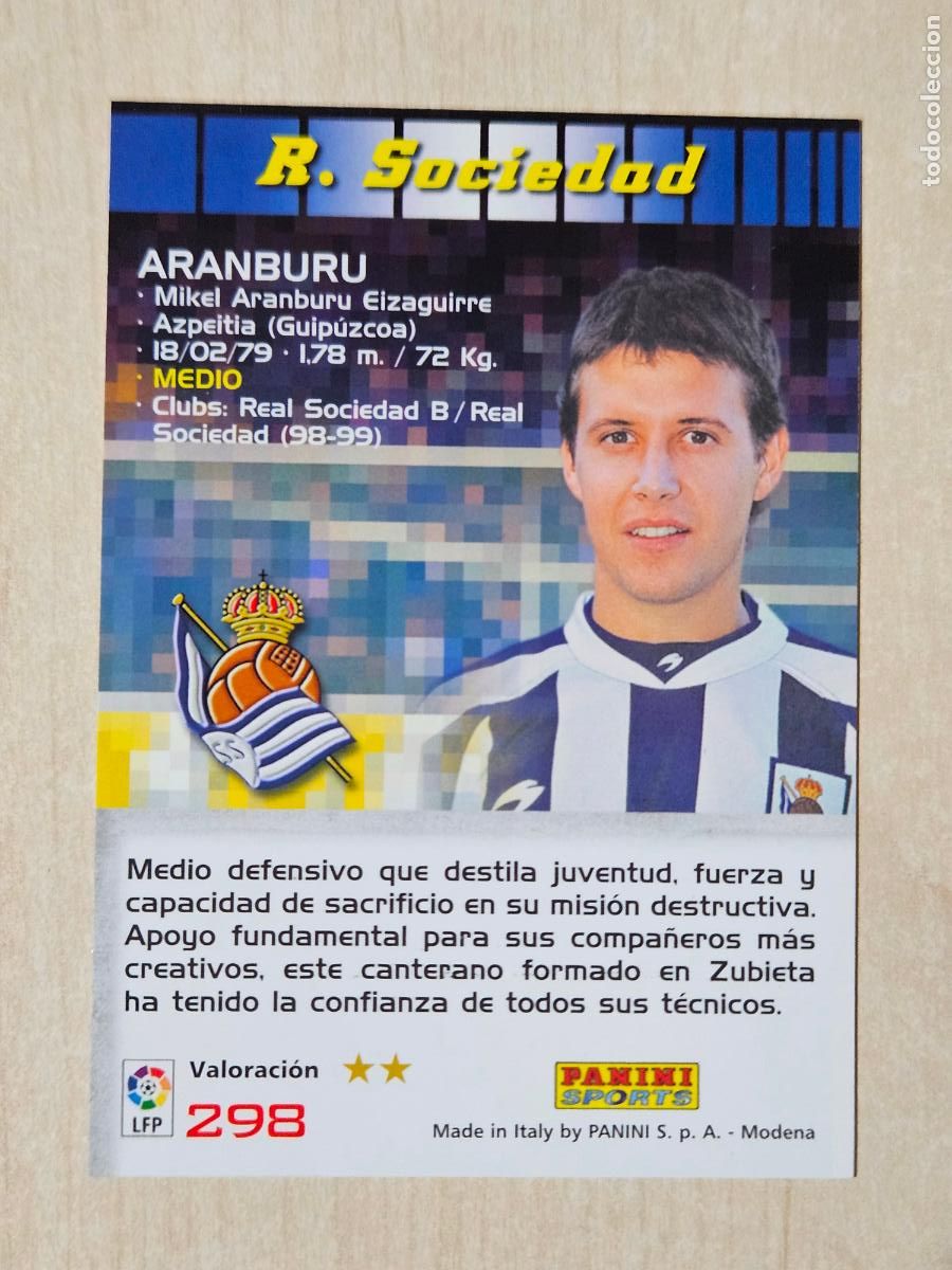 Cromos de F&uacute;tbol: CROMO N&ordm; 298 ARANBURU - MEGACRACKS 2004 05 - REAL SOCIEDAD