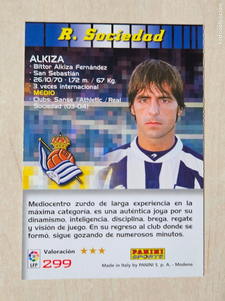 Cromos de F&uacute;tbol: CROMO N&ordm; 299 ALKIZA - MEGACRACKS 2004 05 - REAL SOCIEDAD