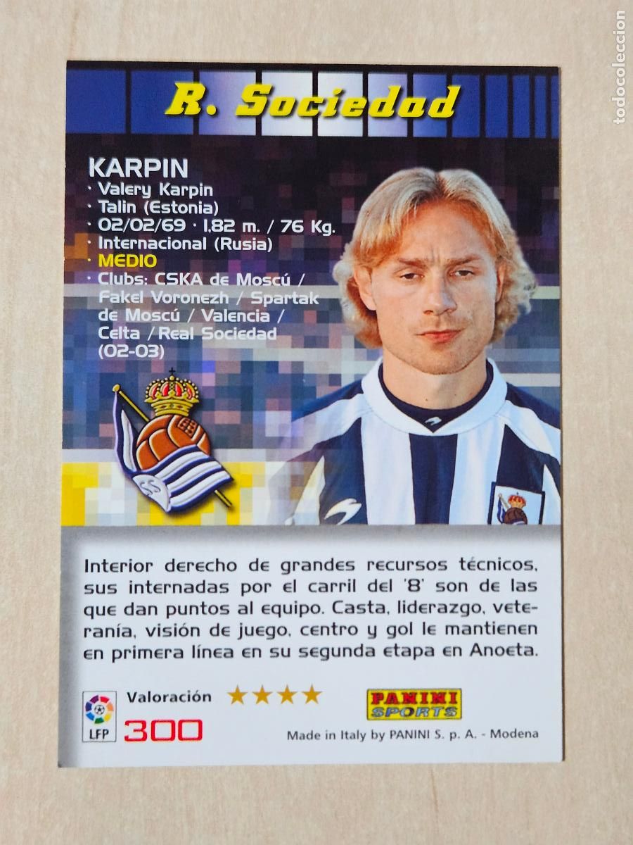 Cromos de F&uacute;tbol: CROMO N&ordm; 300 KARPIN - MEGACRACKS 2004 05 - REAL SOCIEDAD