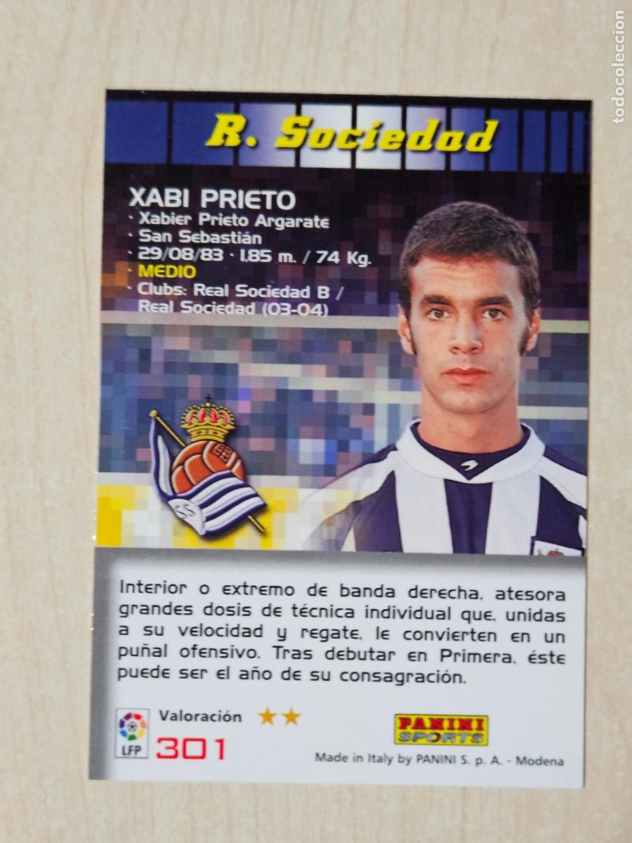Cromos de F&uacute;tbol: CROMO N&ordm; 301 XABI PRIETO - MEGACRACKS 2004 05 - REAL SOCIEDAD