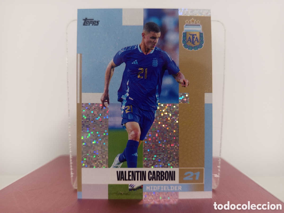 Cromos de F&uacute;tbol: ❇️ CROMO ⚽ VALENTIN CARBONI ARGENTINA TOPPS FAN SET 2024 CON BRILLO DIF&Iacute;CIL ❇️