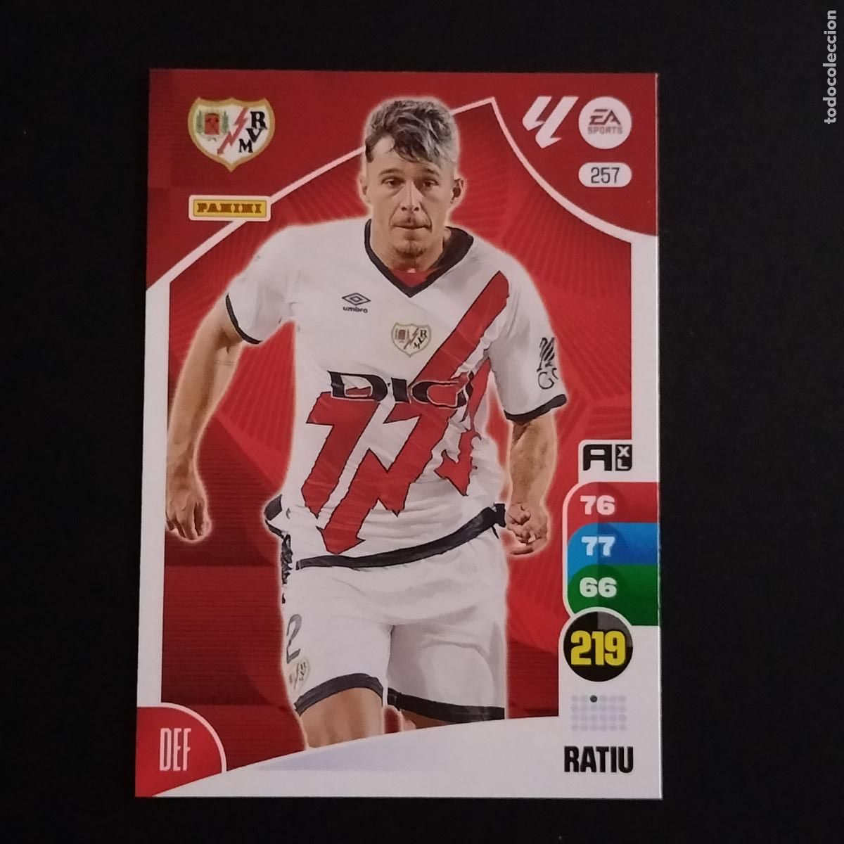 Cromos de F&uacute;tbol: 257 RATIU RAYO VALLECANO CROMOS ADRENALYN XL LALIGA CARD 2024 2025 24 25 PANINI