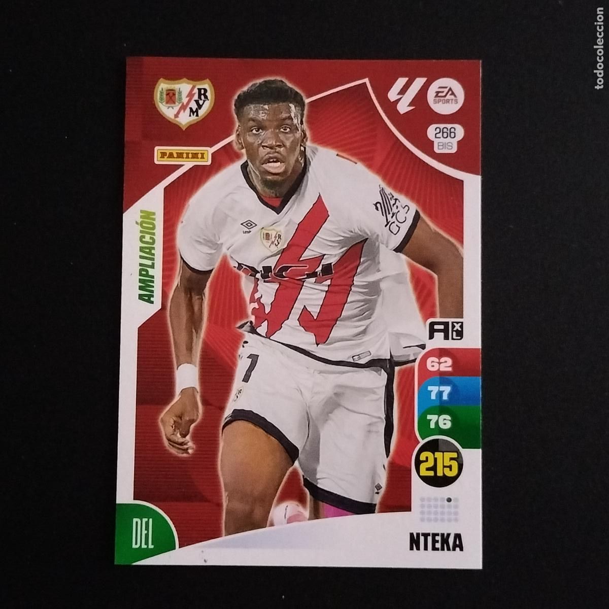 Cromos de F&uacute;tbol: 266 BIS NTEKA AMPLIACION RAYO VALLECANO CROMOS ADRENALYN XL LALIGA CARD 2024 2025 24 25 PANINI