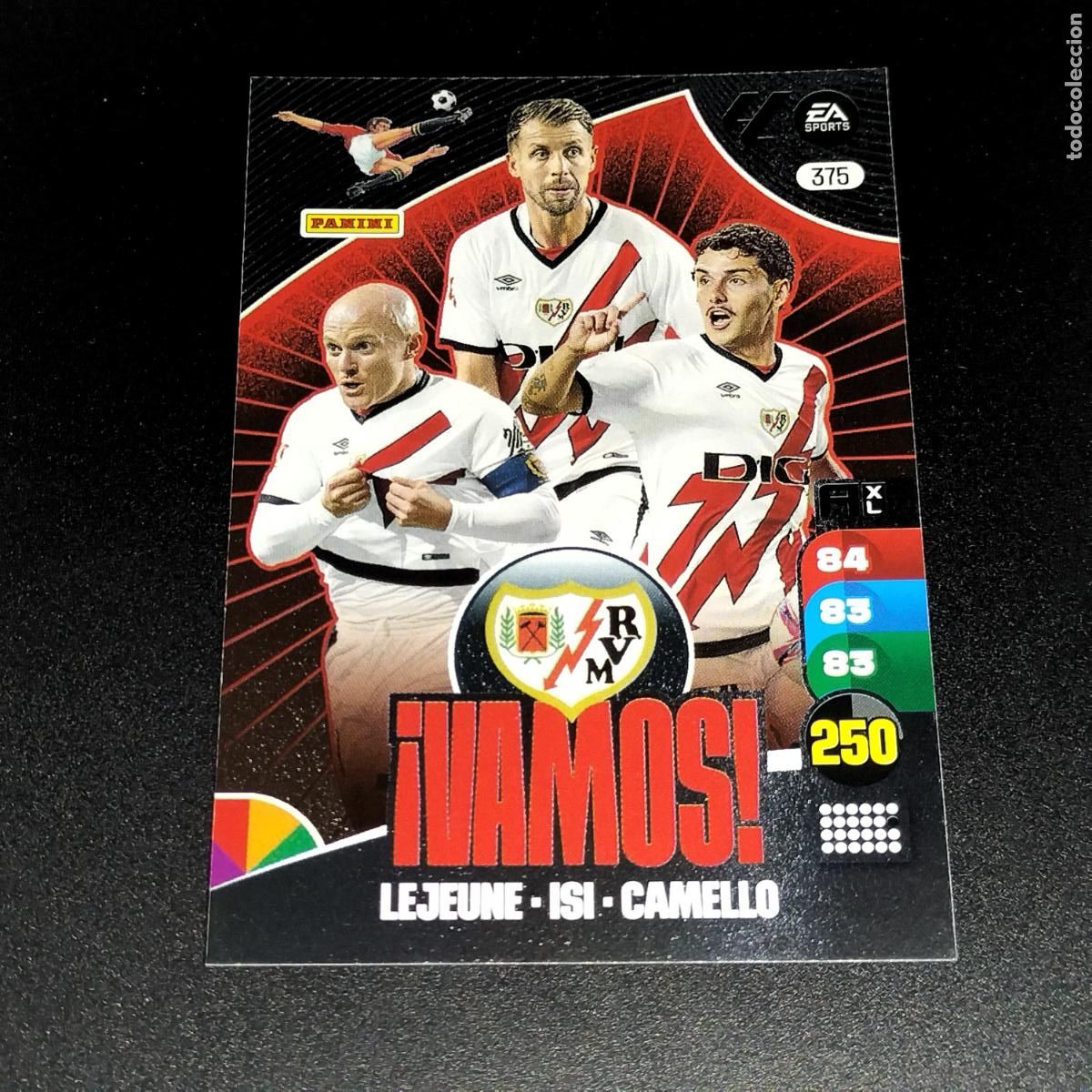 Cromos de F&uacute;tbol: 375 VAMOS LEJEUNE ISI CAMELLO RAYO VALLECANO CROMOS ADRENALYN XL LALIGA CARD 2024 2025 24 25 PANINI