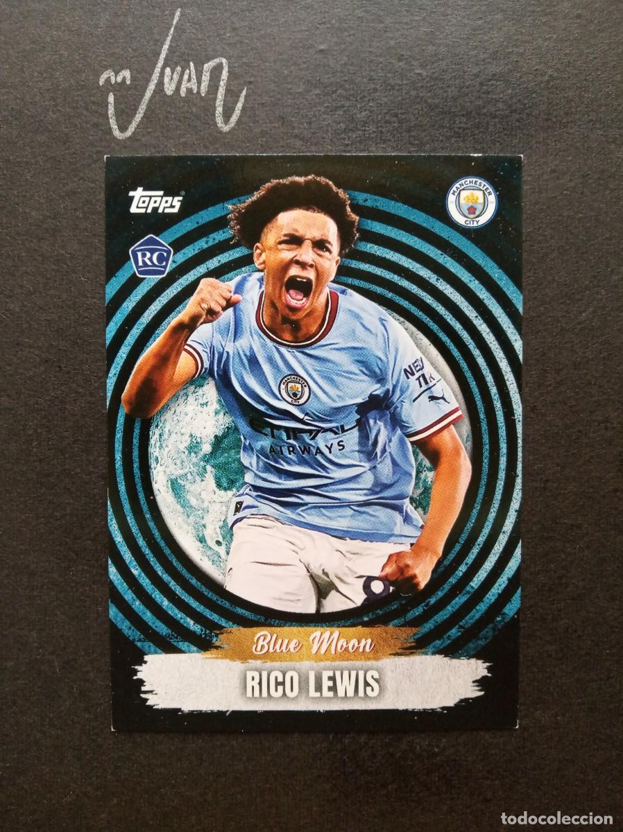 Cromos de F&uacute;tbol: N&ordm; 34 BLUE MOON ROOKIE RICO LEWIS MANCHESTER CITY ⚽ TOPPS &reg; PREMIER LEAGUE 2022 2023 22 23 NUEVO