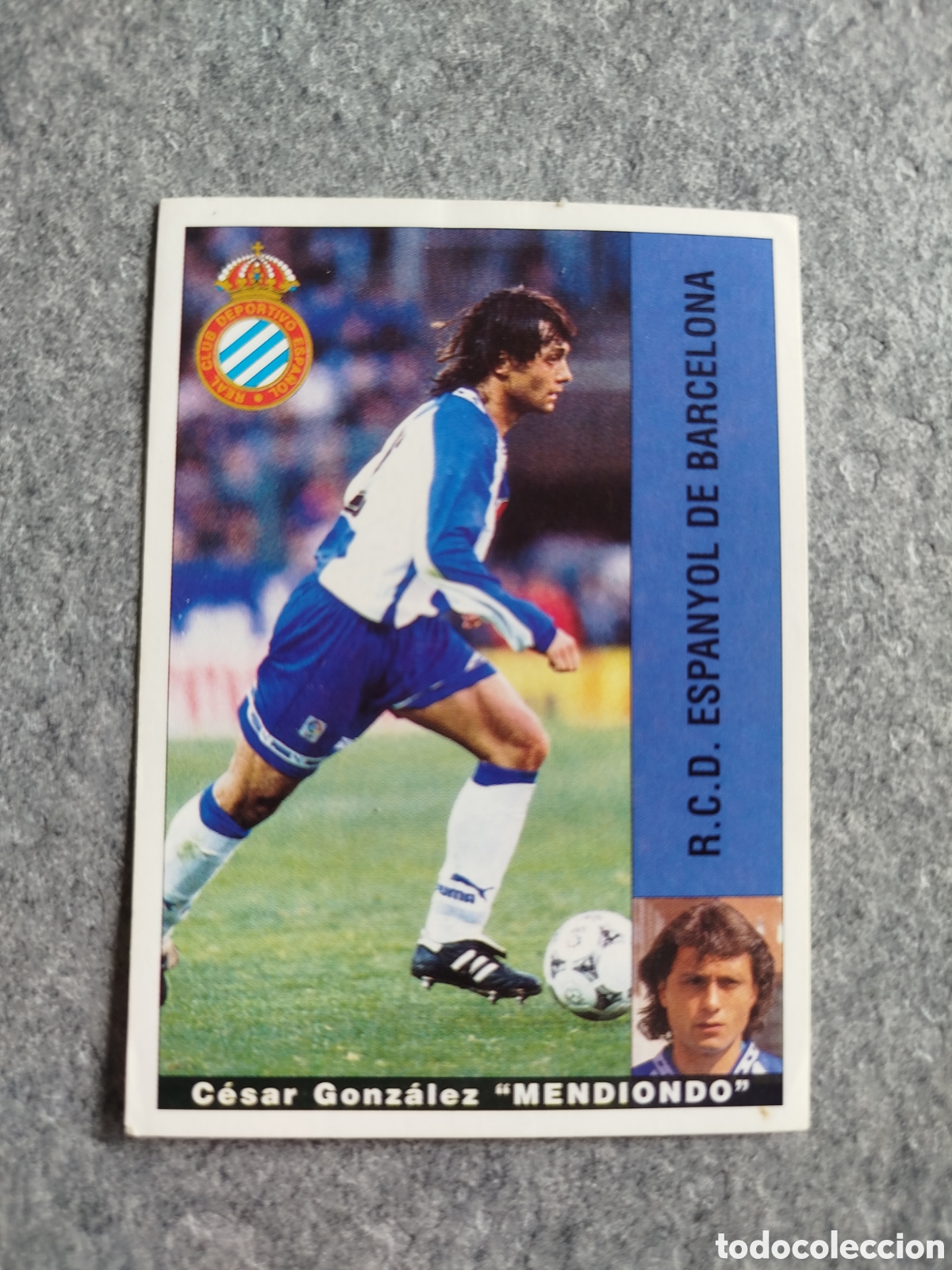 Cromos de F&uacute;tbol: BAJA CROMO MENDIONDO ESPANYOL PANINI LIGA 1995 95 96 NUNCA PEGADO SIN PEGAR