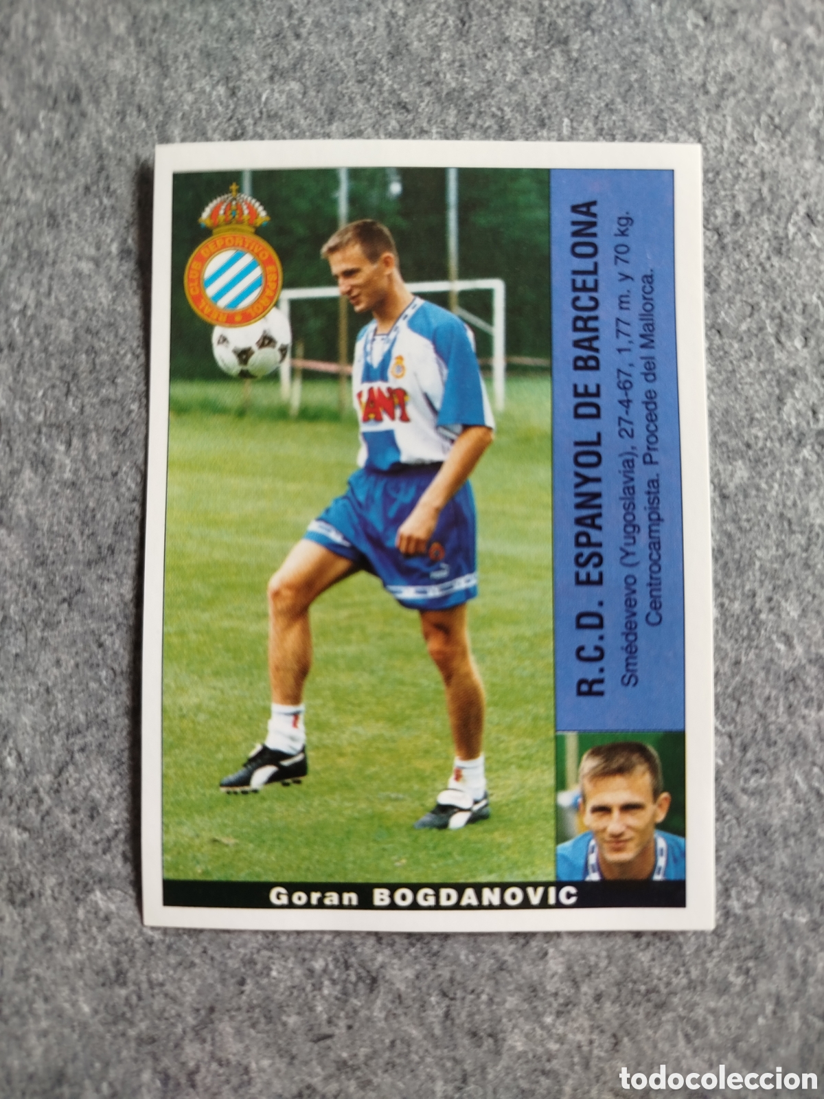 Cromos de F&uacute;tbol: COLOCA CROMO BOGDANOVIC SUSTITUYE ESPANYOL PANINI LIGA 1995 95 96 NUNCA PEGADO SIN PEGAR