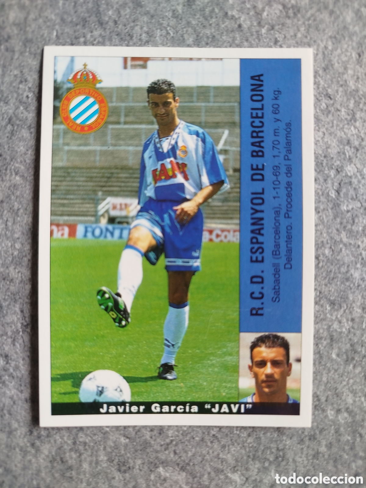 Cromos de F&uacute;tbol: COLOCA CROMO JAVI ESPANYOL SUSTITUYE PANINI LIGA 1995 95 96 NUNCA PEGADO SIN PEGAR