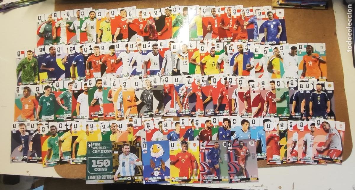Cromos de F&uacute;tbol: ADRENALYN XL FIFA WORLD CUP 2026 LOTE DE 86 CARTAS SIN REPETIR CON BALON DE ORO MESSI # PANINI