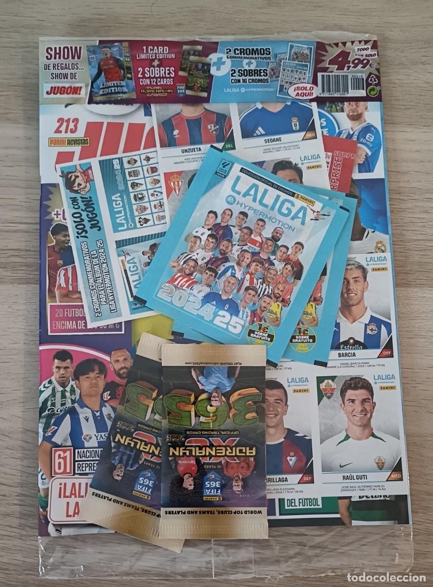 Cromos de F&uacute;tbol: Revista Jug&oacute;n de Panini 213, Precintada con Todo, Liga Hypermotion 2024 2025, Adrenalyn XL Fifa 365