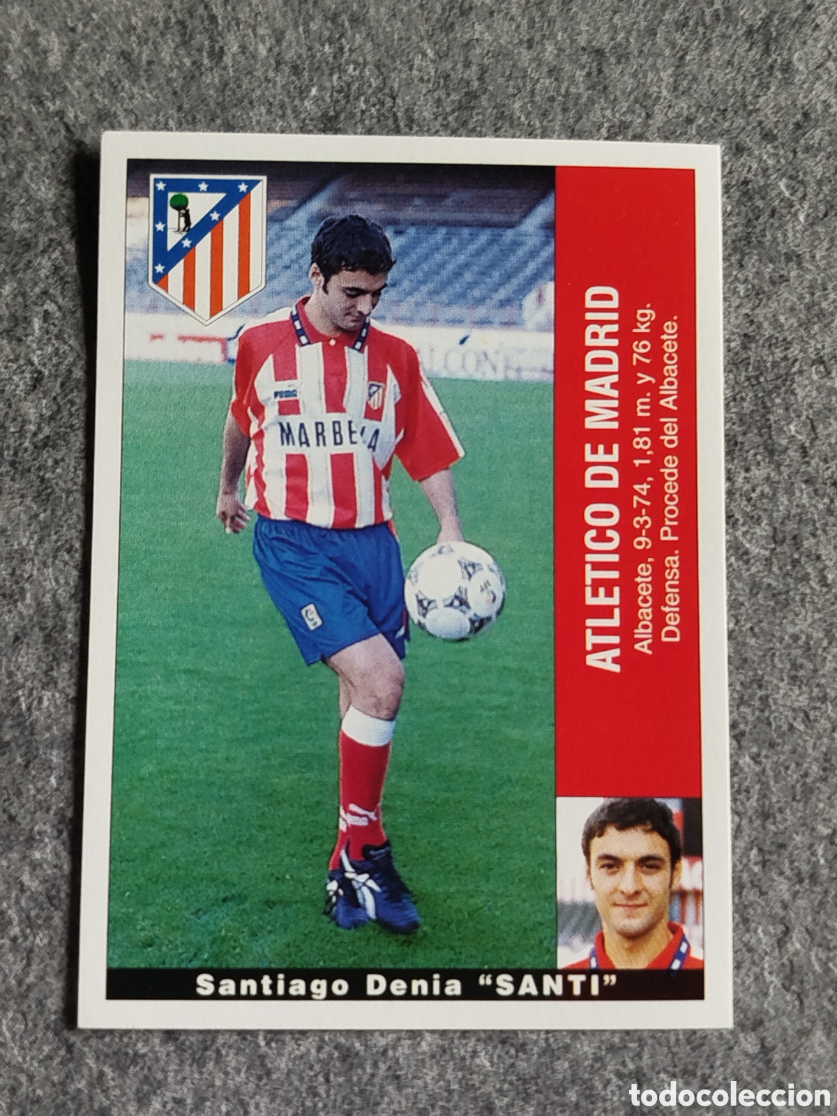 Cromos de F&uacute;tbol: CROMO SANTI ATL&Eacute;TICO MADRID &Uacute;LTIMO FICHAJE 24 FICHAJES PANINI LIGA 1995 95 96 NUNCA PEGADO SIN PEGAR