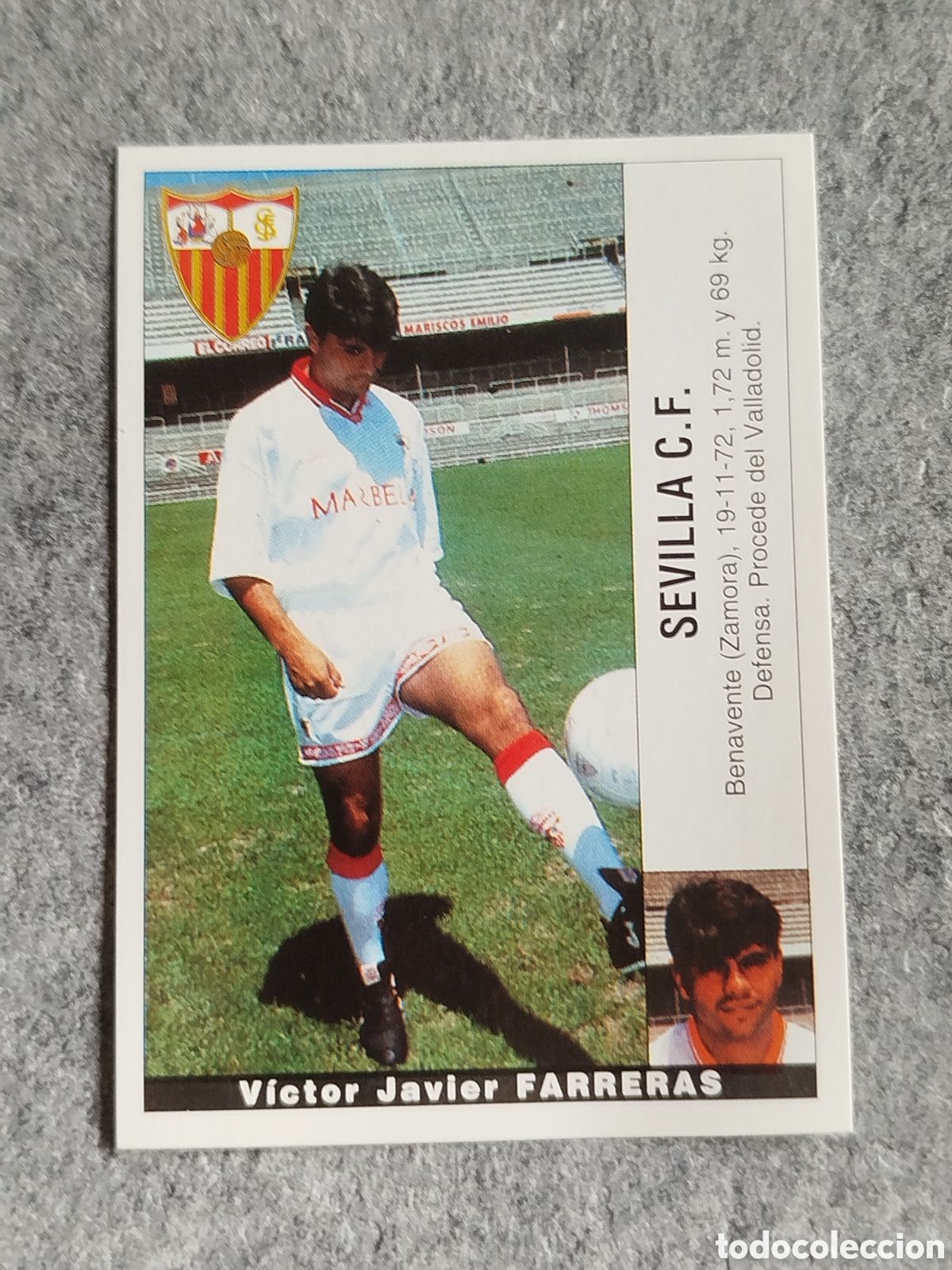 Cromos de F&uacute;tbol: CROMO FARRERAS SEVILLA &Uacute;LTIMO FICHAJE 27 FICHAJES PANINI LIGA 1995 95 96 NUNCA PEGADO SIN PEGAR