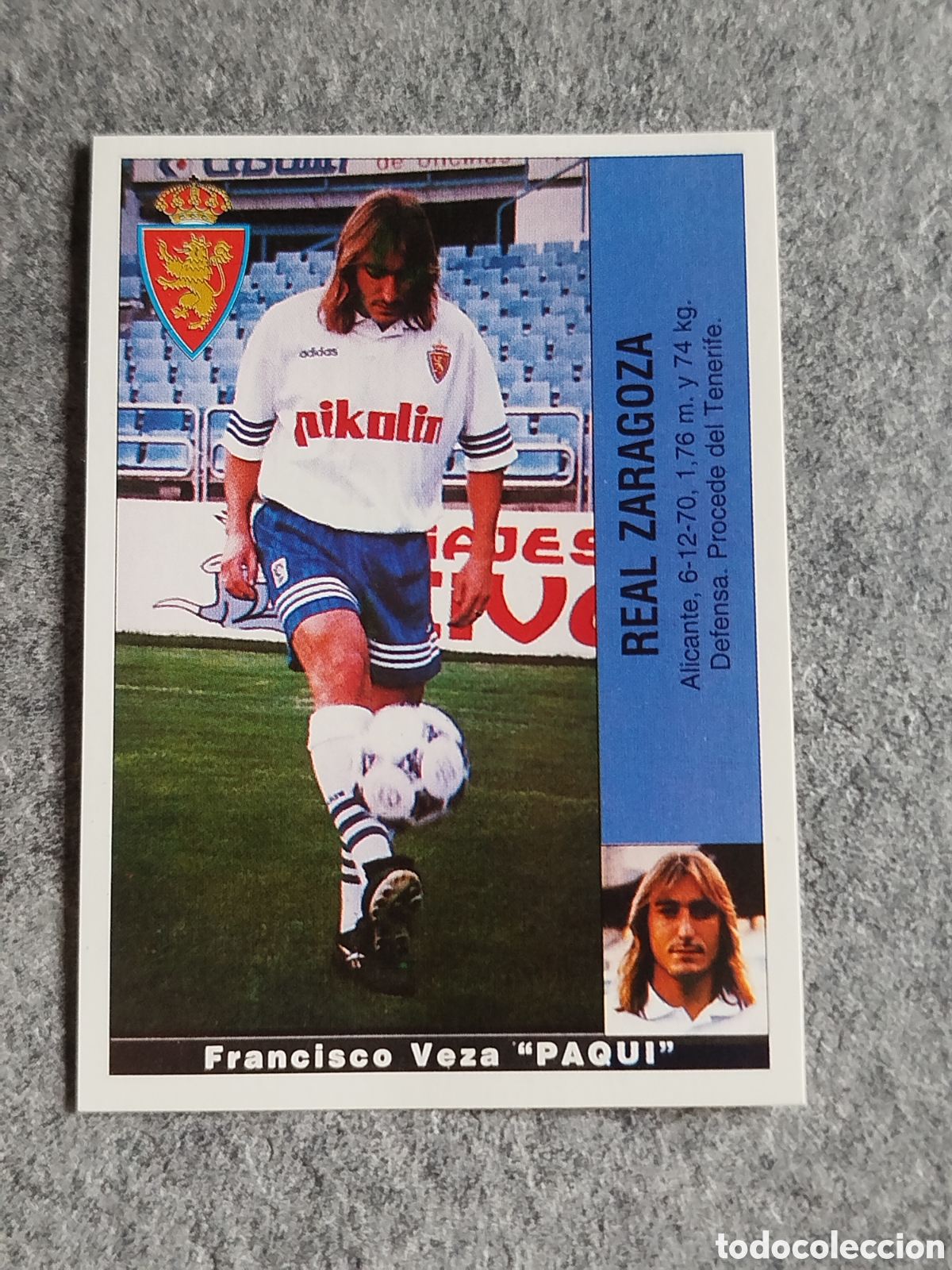 Cromos de F&uacute;tbol: CROMO PAQUI ZARAGOZA &Uacute;LTIMO FICHAJE 26 FICHAJES PANINI LIGA 1995 95 96 NUNCA PEGADO SIN PEGAR