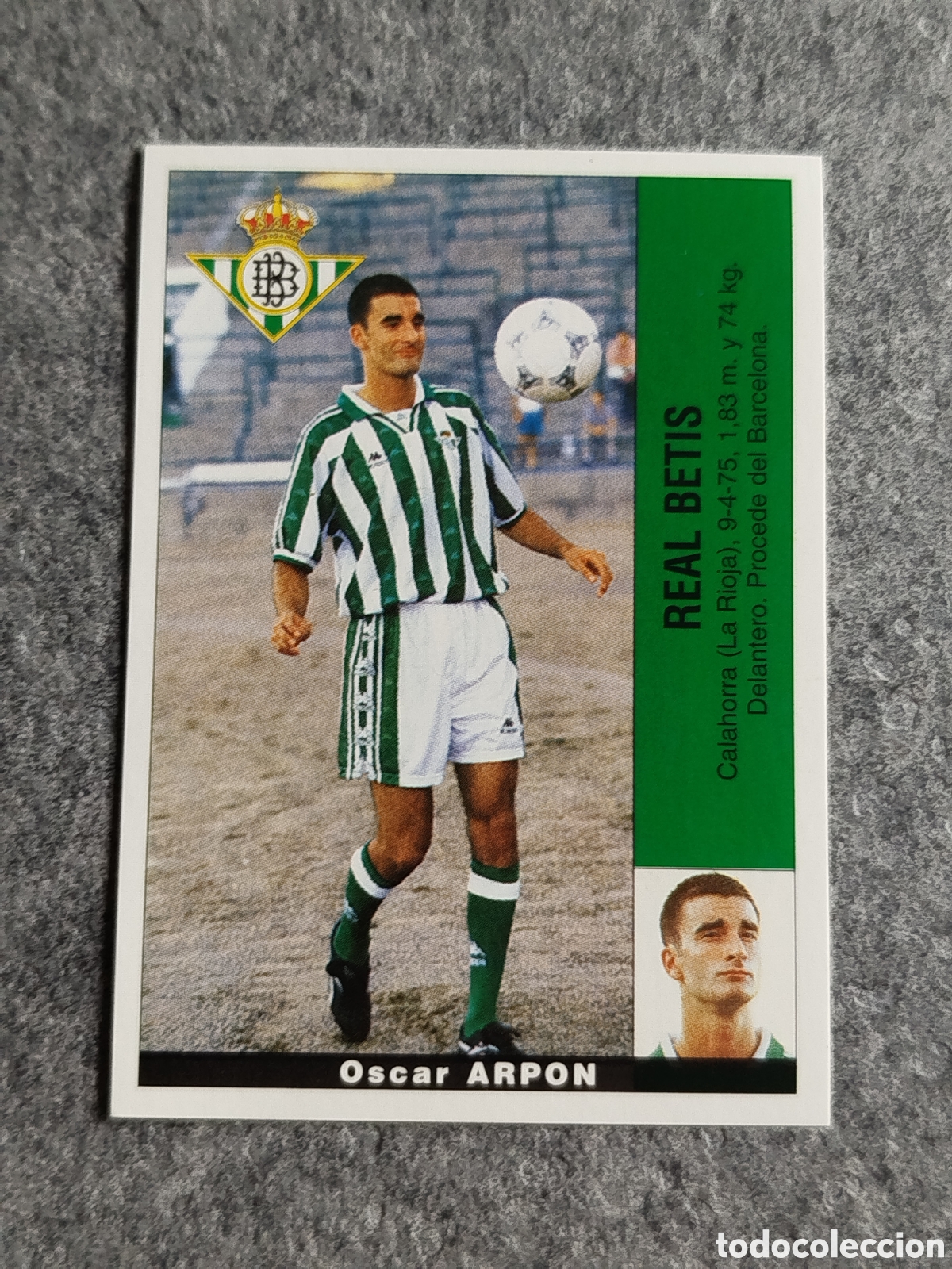 Football Stickers: CROMO ARPON BETIS &Uacute;LTIMO FICHAJE 12 FICHAJES PANINI LIGA 1995 95 96 NUNCA PEGADO SIN PEGAR