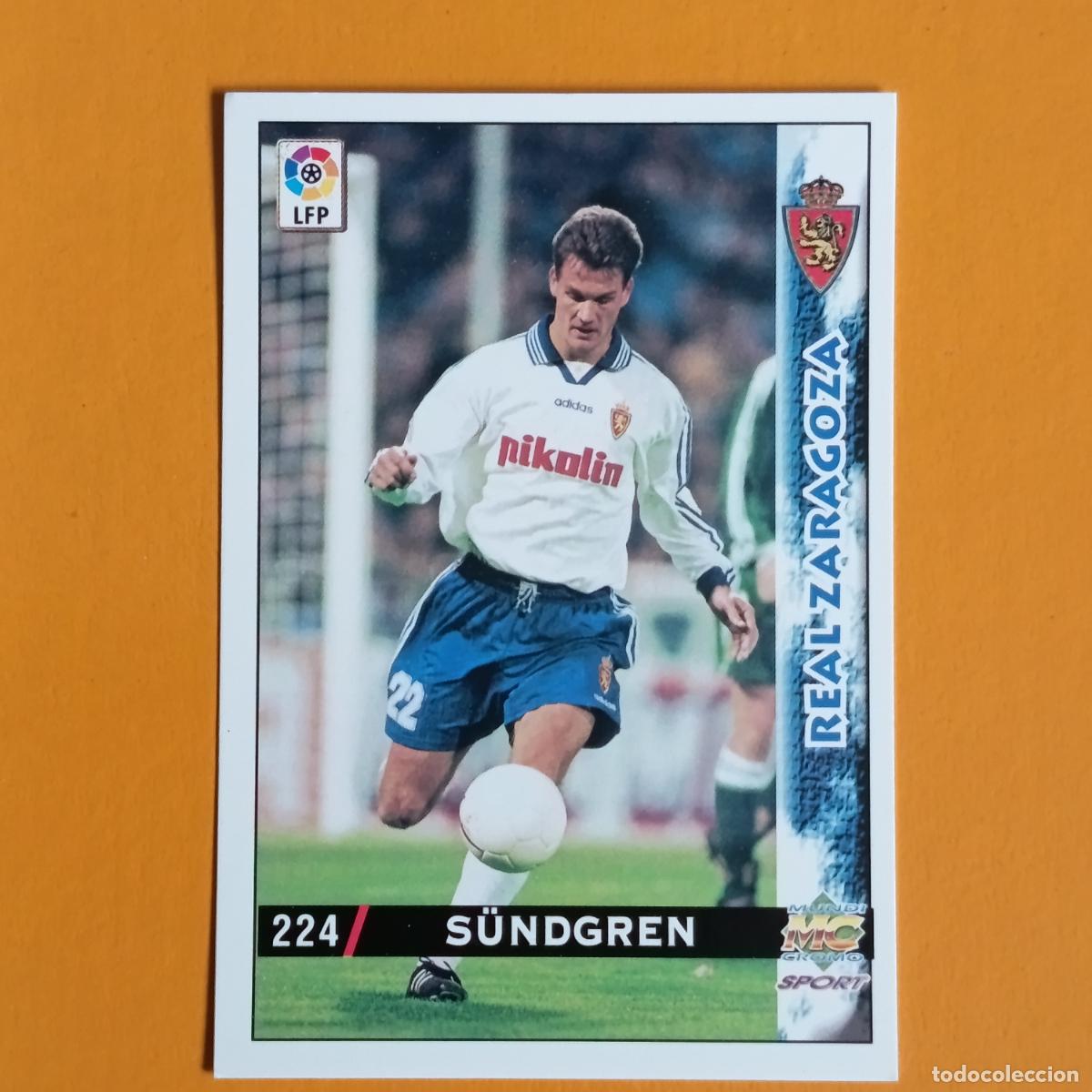 Cromos de F&uacute;tbol: 224 SUNDGREN. REAL ZARAGOZA. LAS FICHAS DE LA LIGA 98-99. MUNDICROMO