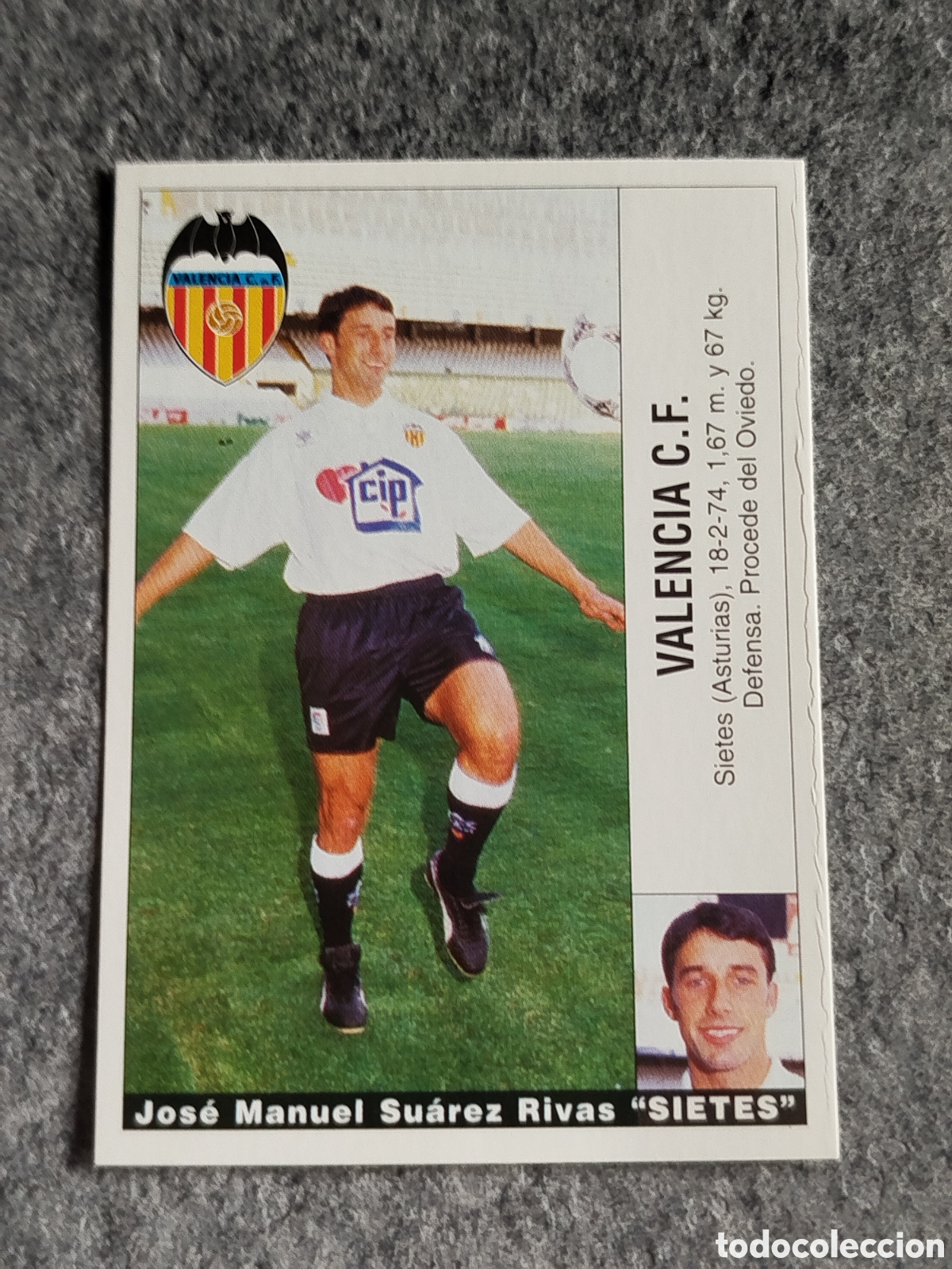 Football Stickers: CROMO SIETES VALENCIA &Uacute;LTIMO FICHAJE 5 FICHAJES PANINI LIGA 1995 95 96 NUNCA PEGADO SIN PEGAR