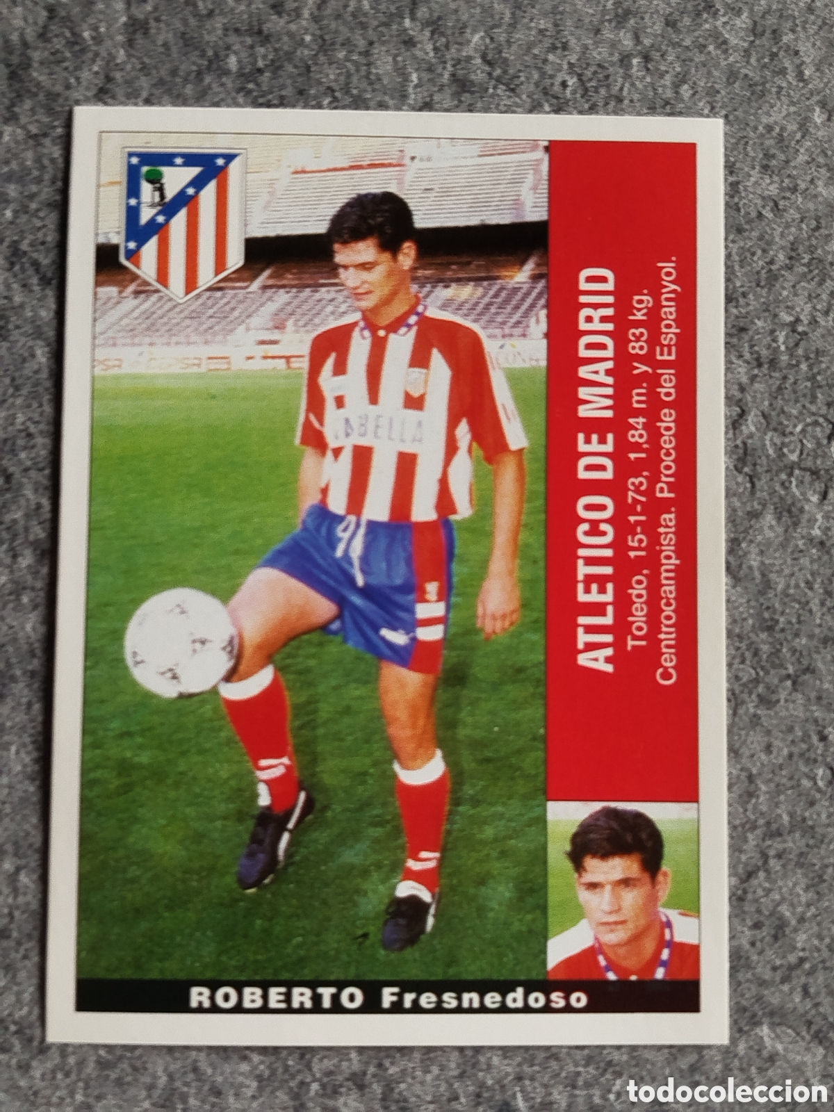 Football Stickers: CROMO ROBERTO ATL&Eacute;TICO DE MADRID &Uacute;LTIMO FICHAJE 7 FICHAJES PANINI 1995 95 96 NUNCA PEGADO SIN PEGAR