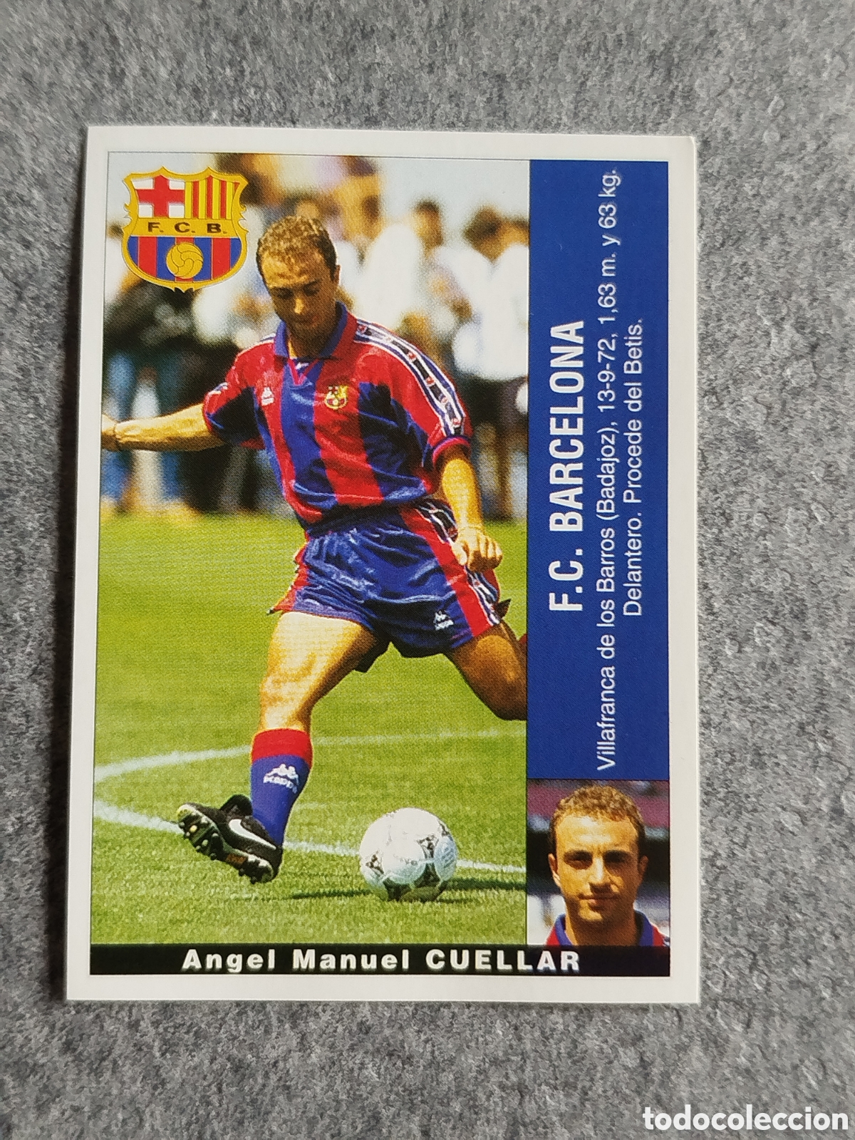 Cartes &agrave; collectionner de Football: CROMO CUELLAR FC BARCELONA &Uacute;LTIMO FICHAJE 9 FICHAJES PANINI LIGA 1995 95 96 NUNCA PEGADO SIN PEGAR