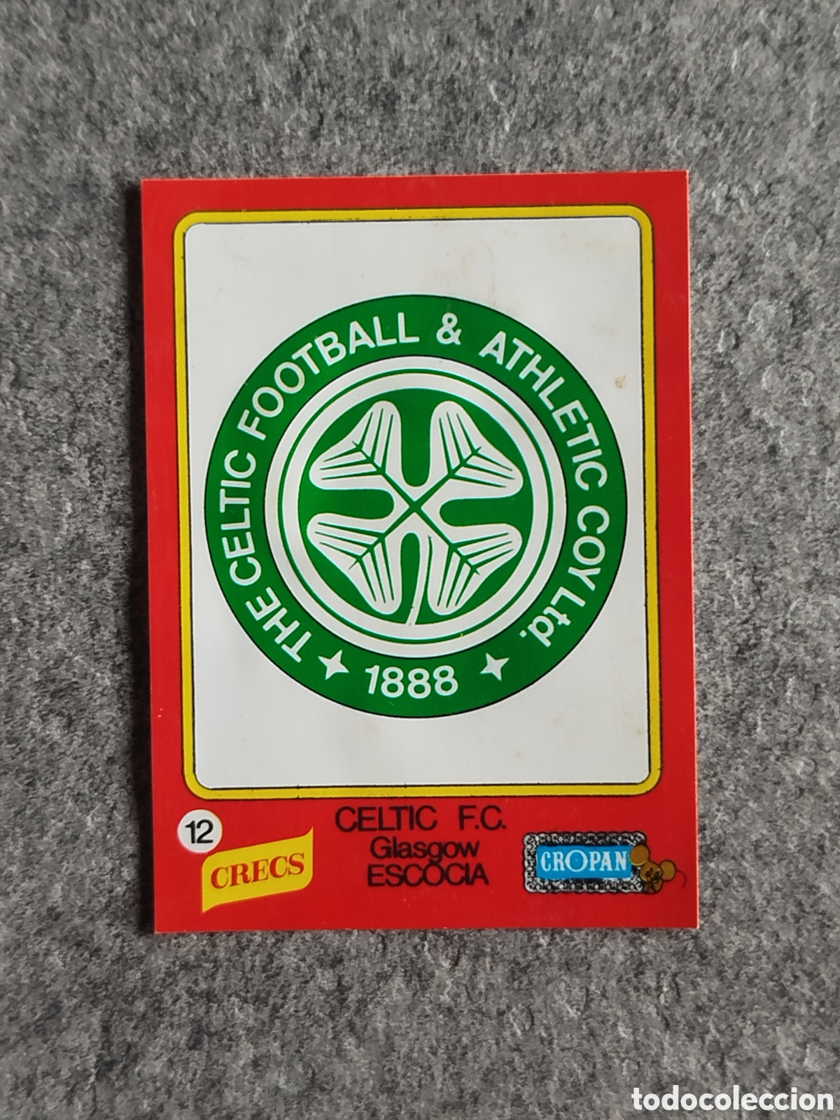 Cromos de F&uacute;tbol: CROPAN CRECS ESCUDO CELTIC GLASGOW 12 CROMO PEGATINA