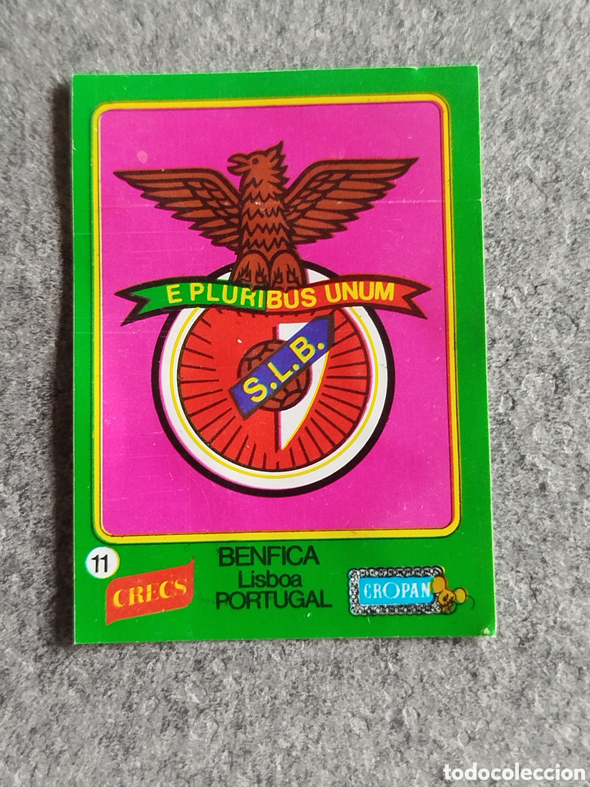Cromos de F&uacute;tbol: CROPAN CRECS ESCUDO BENFICA 11 CROMO PEGATINA