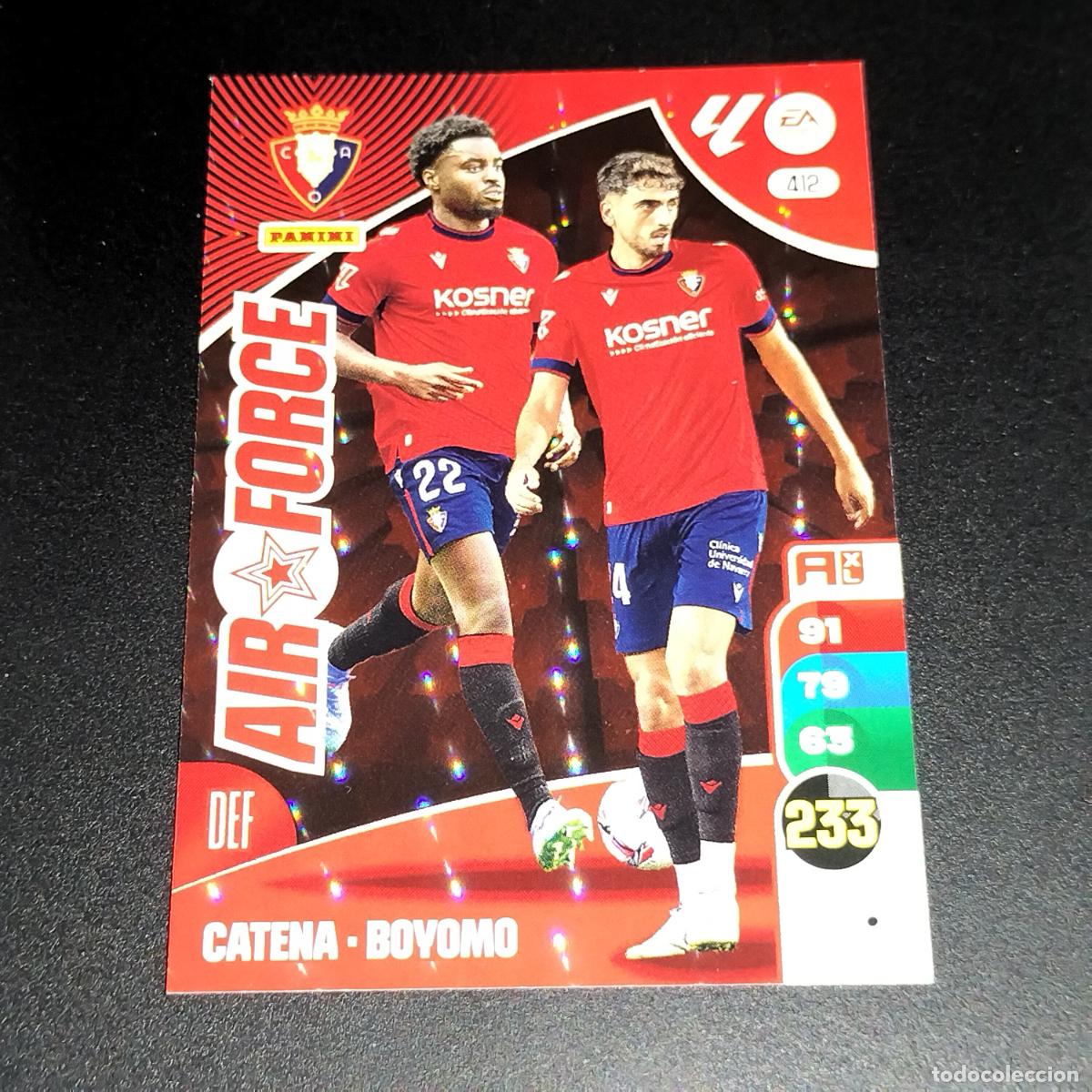 Cromos de F&uacute;tbol: 412 AIR FORCE CATENA BOYOMO OSASUNA CROMOS ADRENALYN XL LALIGA CARD 2024 2025 24 25 PANINI
