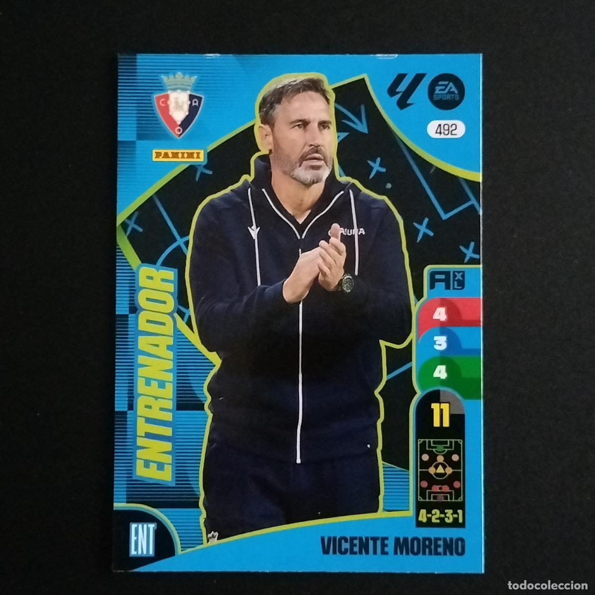 Cromos de F&uacute;tbol: 492 VICENTE MORENO ENTRENADOR OSASUNA CROMOS ADRENALYN XL LALIGA CARD 2024 2025 24 25 PANINI