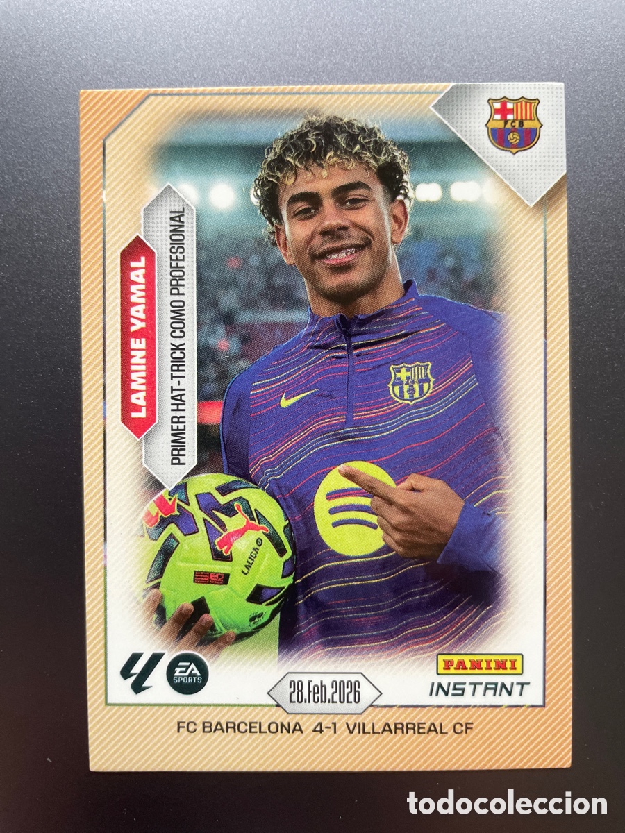 Cromos de F&uacute;tbol: Lamine Yamal Primer Hat-trick Panini Instant FC Barcelona