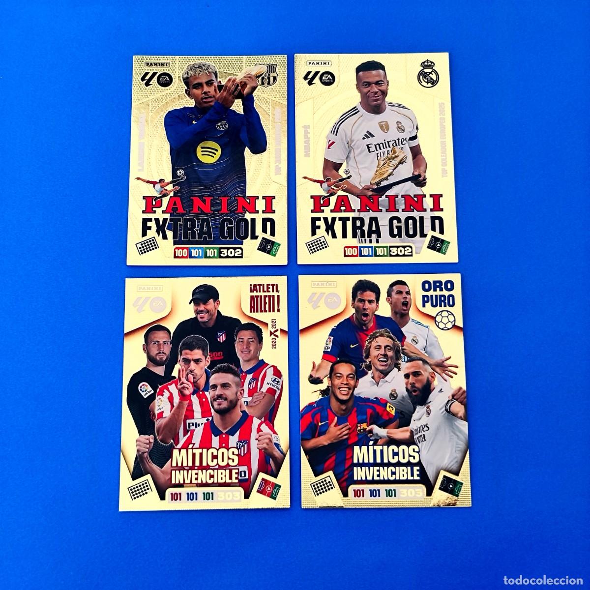 Cromos de F&uacute;tbol: Adrenalyn 2025 2026 / 25 26 M&iacute;ticos Invencible &iexcl;Atleti, Atleti! - Oro puro Extra Gold Mbapp&eacute; Yamal