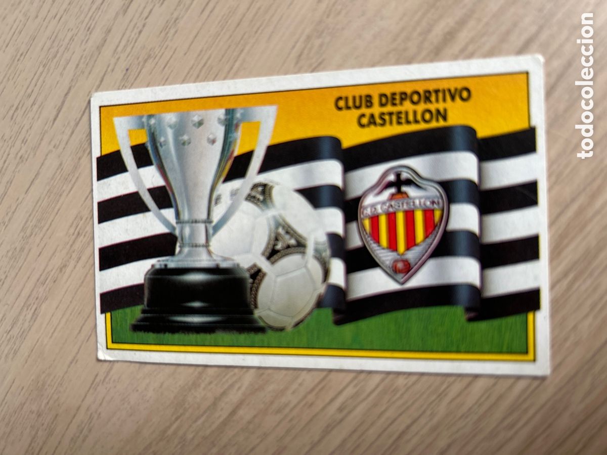 Cromos de F&uacute;tbol: ESCUDO Y BANDERA CASTELLON LIGA ESTE 1990 1991 90 91 NUNCA PEGADO SIN PEGAR