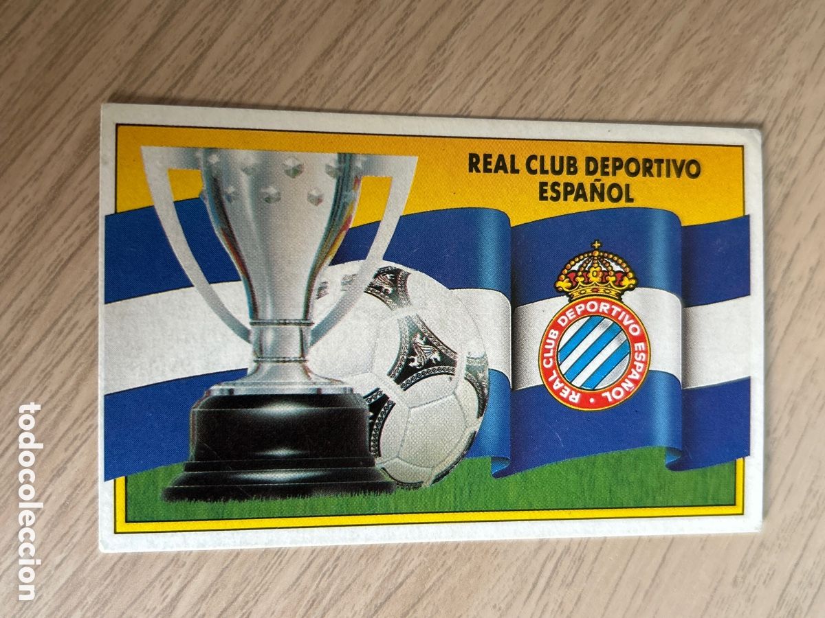 Cromos de F&uacute;tbol: ESCUDO Y BANDERA ESPANYOL LIGA ESTE 1990 1991 90 91 NUNCA PEGADO SIN PEGAR