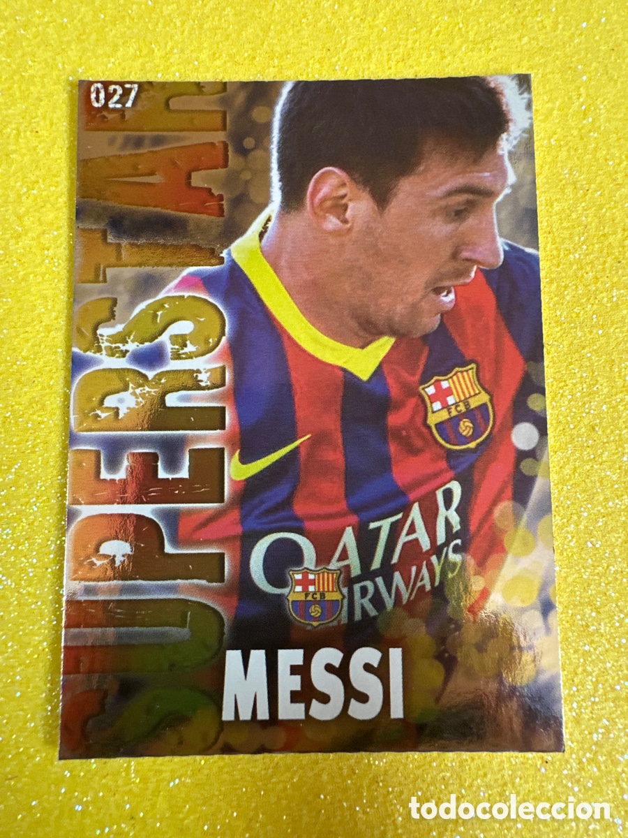 Cromos de F&uacute;tbol: 27 MESSI(F.C.BARCELONA SUPERSTAR BRILLO LISO MUNDICROMO 2013