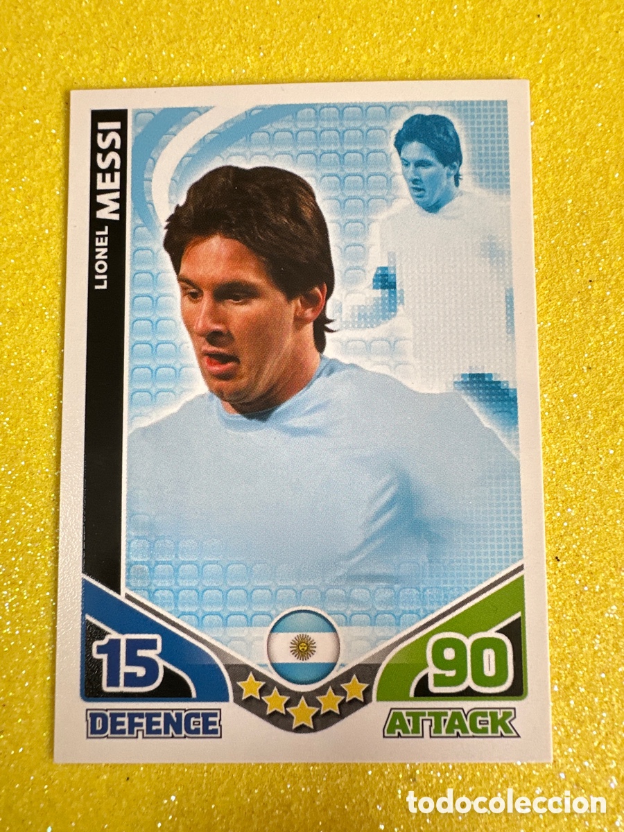 Figurine di Calcio: MESSI (ARGENTINA)BASE CARD TOPPS MATCH ATTAX SUDAFRICA 2010 TRADING CARD