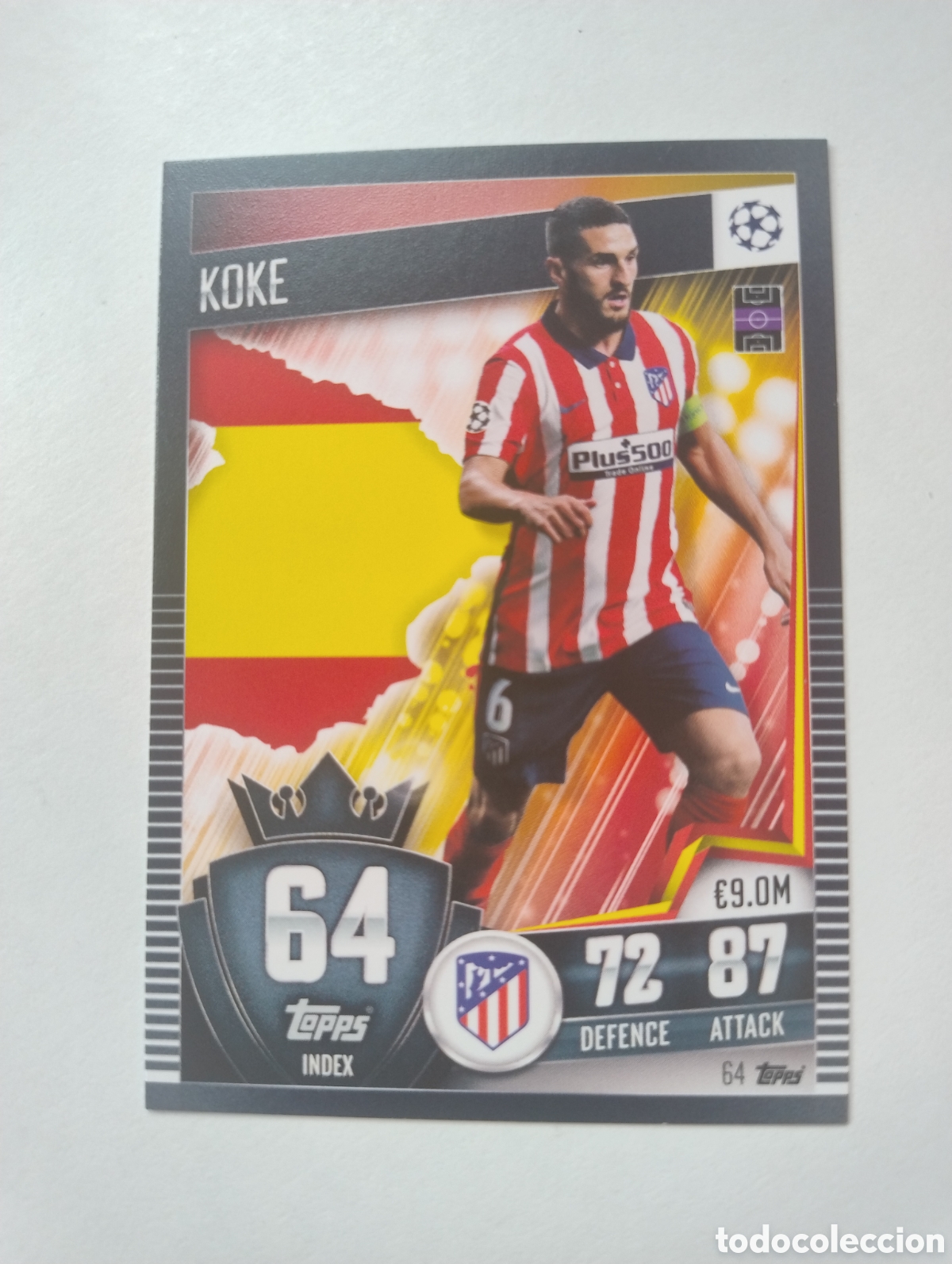 Cromos de F&uacute;tbol: 64 - Koke - Atl&eacute;tico de Madrid - Topps Match Attax 101 2020 - 2021