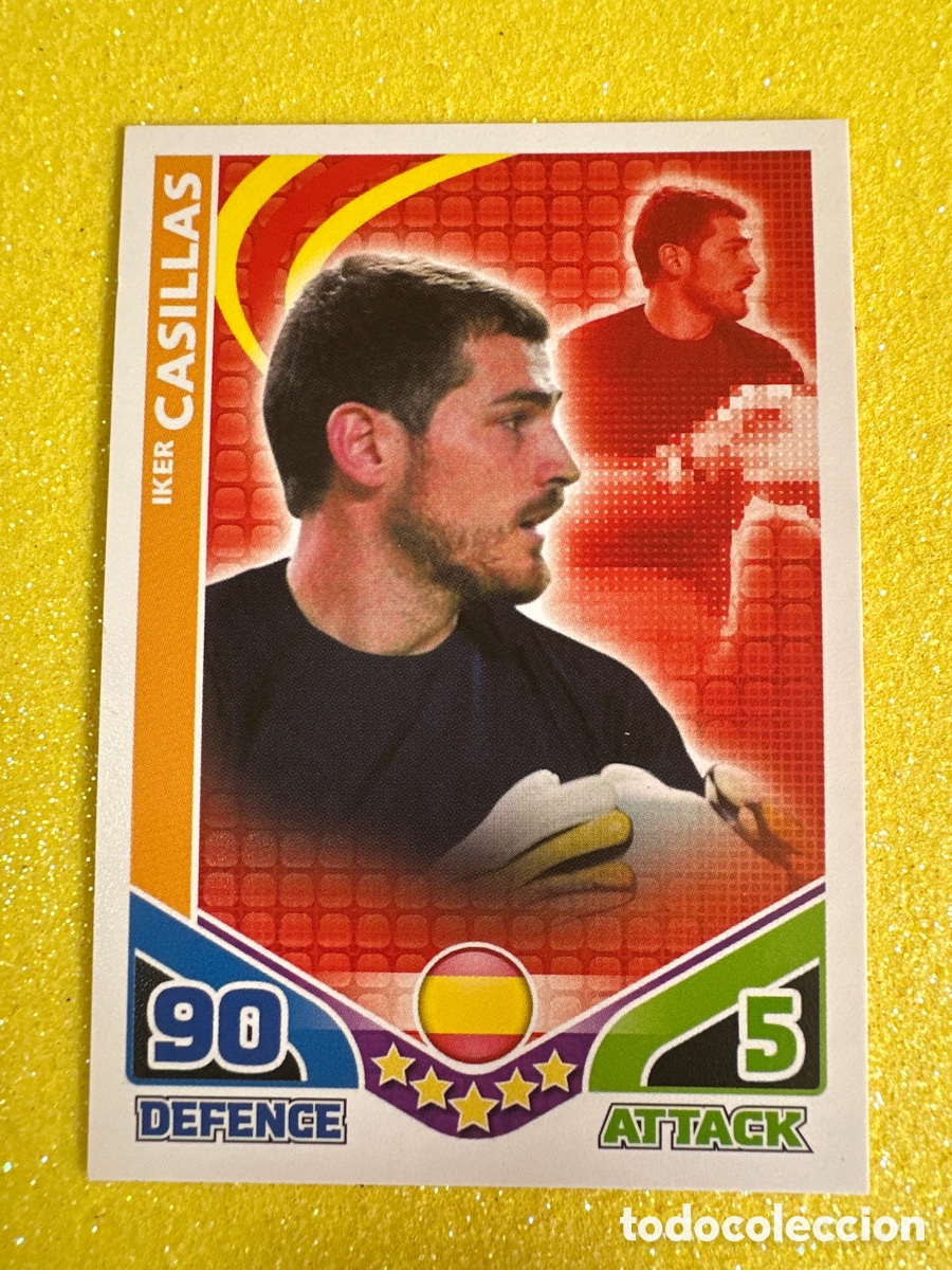 Cromos de Futebol: CASILLAS (ESPA&Ntilde;A) BASE CARD TOPPS MATCH ATTAX SUDAFRICA 2010 TRADING CARD