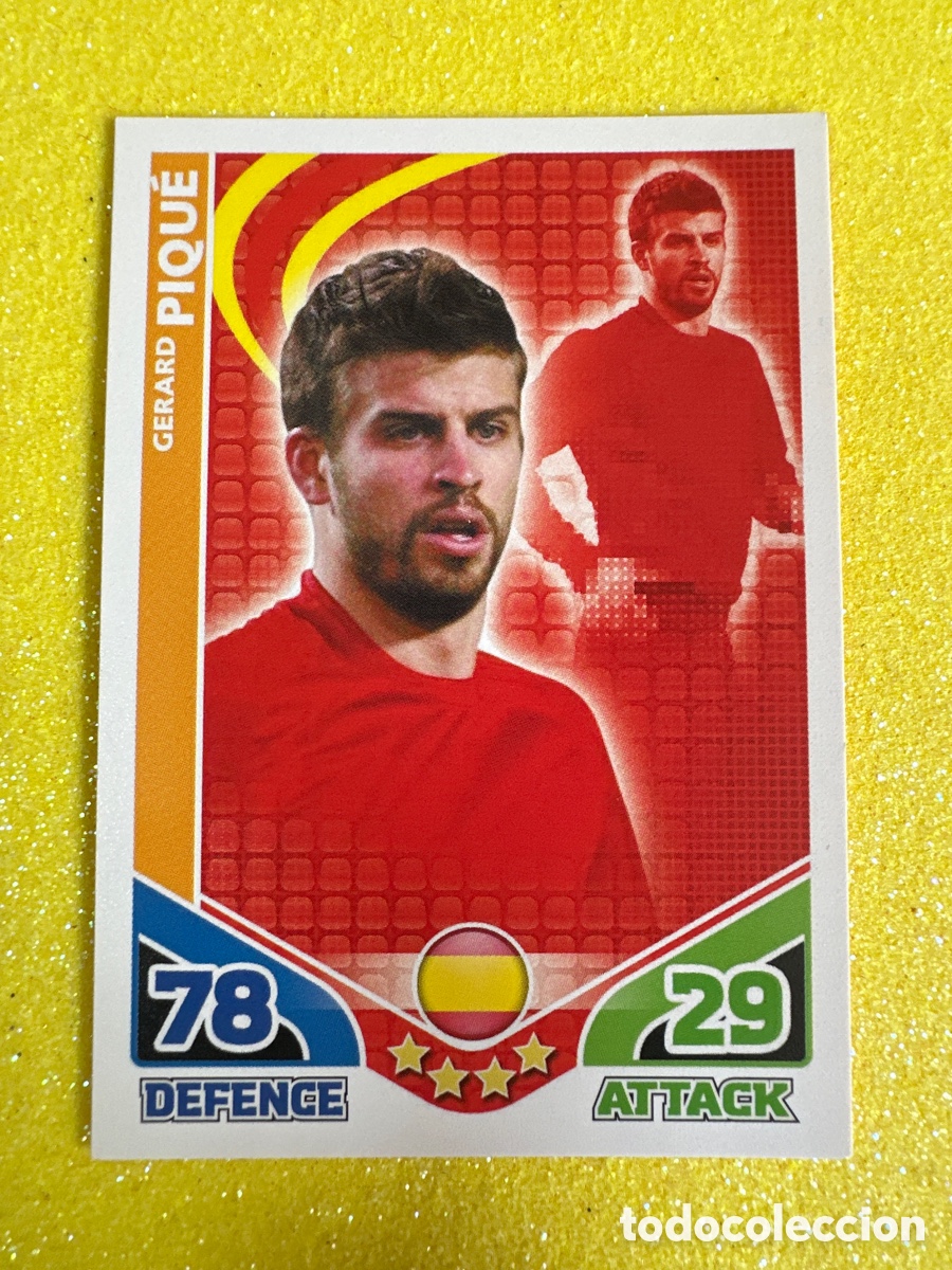 Figurine di Calcio: PIQU&Eacute; (ESPA&Ntilde;A) BASE CARD TOPPS MATCH ATTAX SUDAFRICA 2010 TRADING CARD