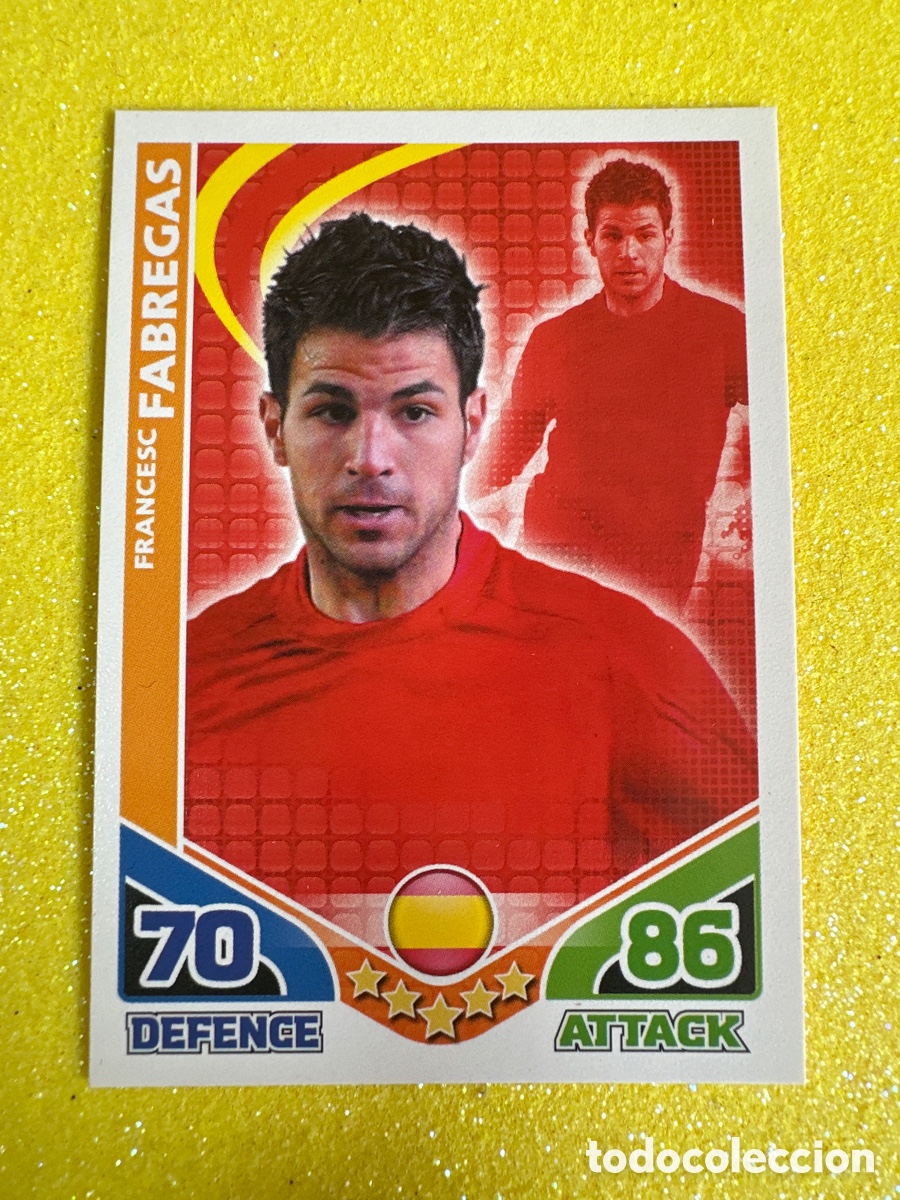Figurine di Calcio: CESC F&Aacute;BREGAS(ESPA&Ntilde;A) BASE CARD TOPPS MATCH ATTAX SUDAFRICA 2010 TRADING CARD